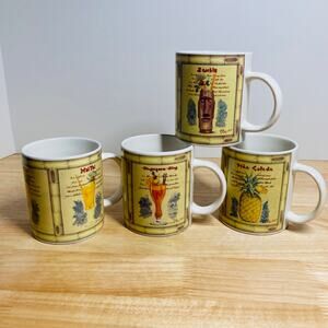 The Sakura Table Tiki by Paul Brent Coffee Mug Set. Pre-Owned